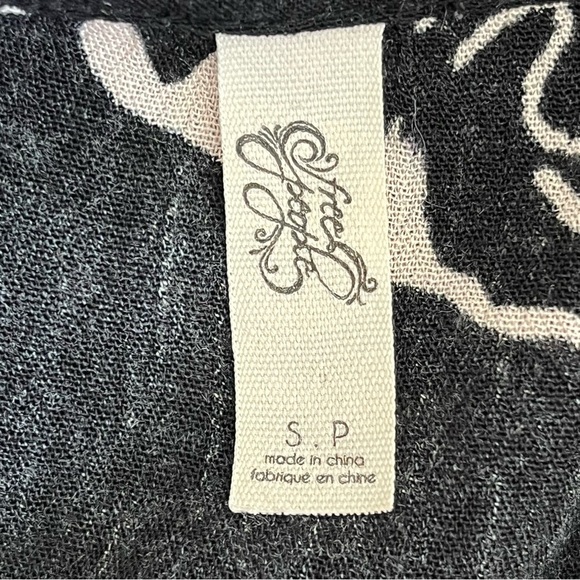 Free People | Black Floral Crepe Long Sleeve Snap To It Swing Tunic Dress, Small - Picture 9 of 10